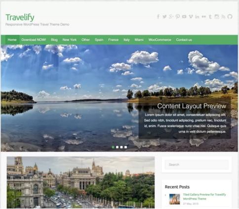 Travelify news and blogging theme