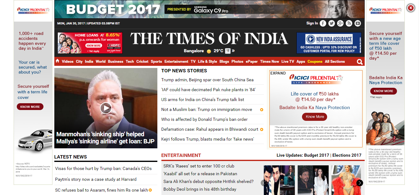 Indian news website redesign