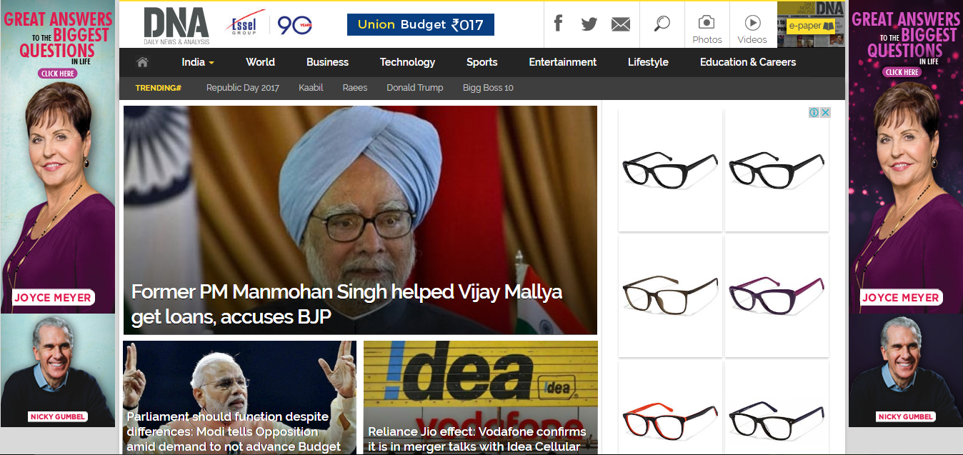 Indian news website redesign