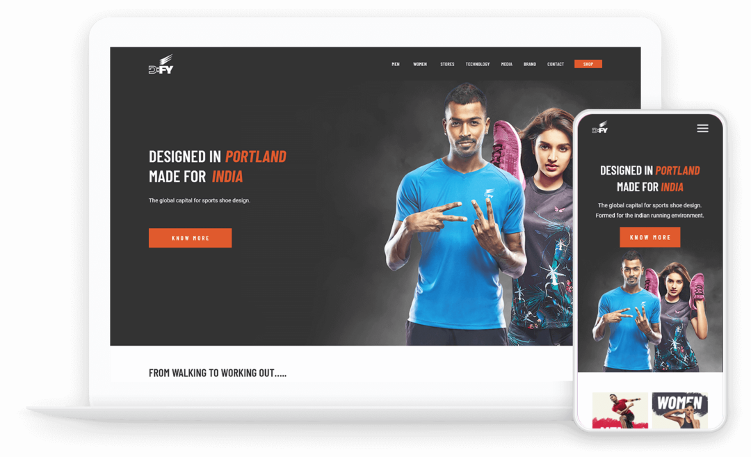 Website Design for a Sports & Fitness Brand