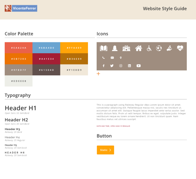 Rural Development Trust Style guide during the Website Redesign process