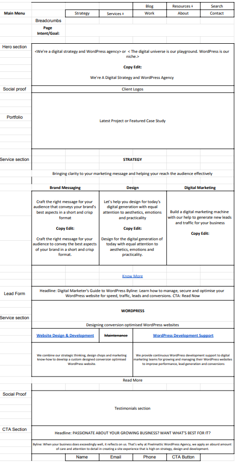 Low-fidelity wireframe