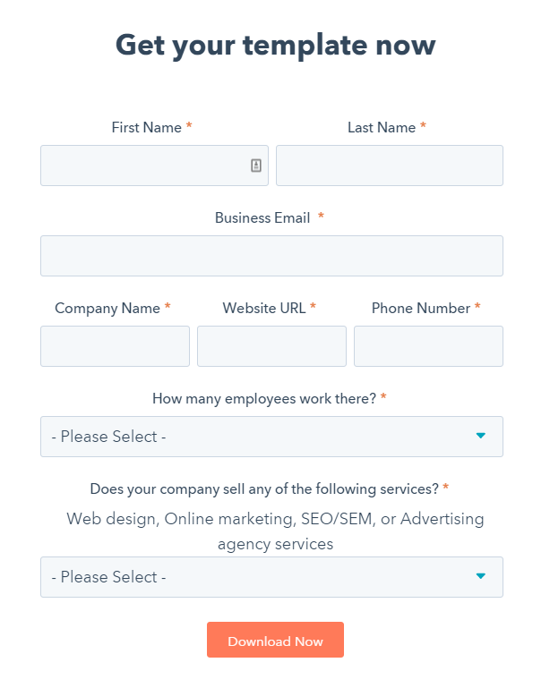 leadcapture form sample from hubspot