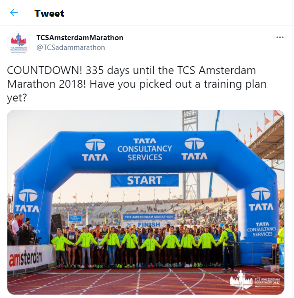 Tweet by TCS on Marathon