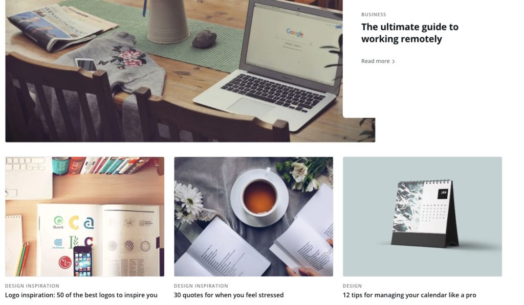 Canva's blog page