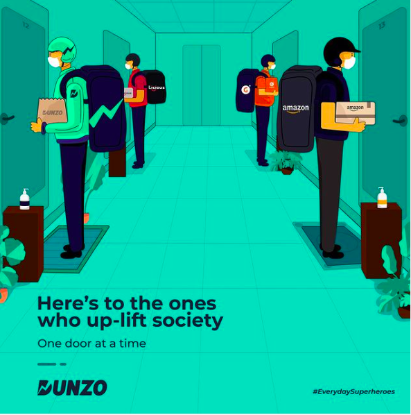 Dunzo's Campaign to honor delivery staff