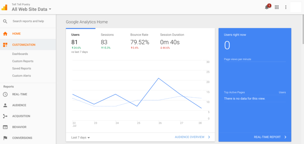 Google Analytics Dashboard - Demo