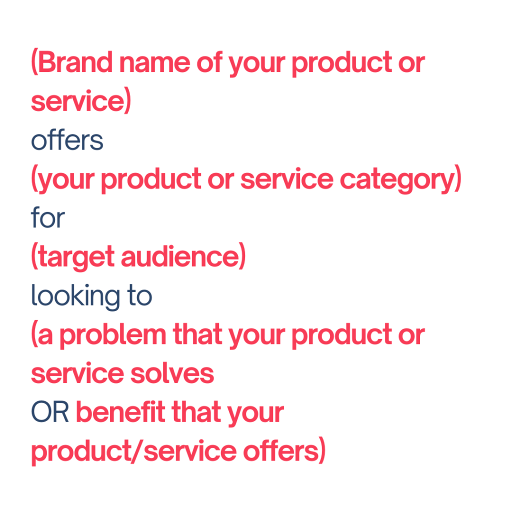 Brand positioning formula