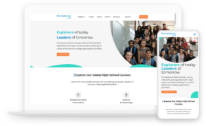 The Explorers Lab website mockup