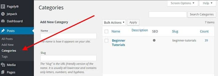 Categories in WordPress