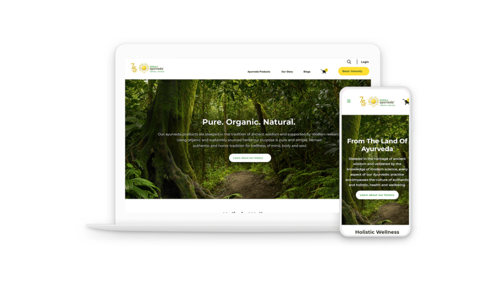 Kerala Ayurveda website mock up